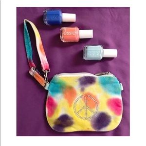 Tie Dye Peace Sign Wristlet